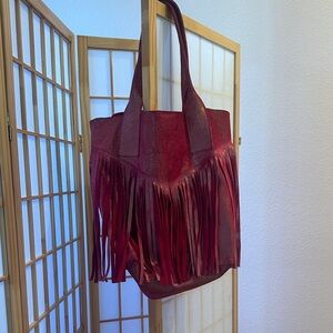 Fuchsia Pink Fringe Bag with sparkles. So much fun!